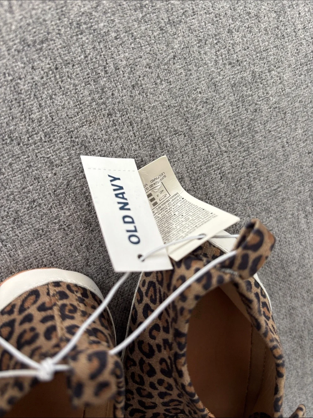 Old Navy Leopard Print Bow Mary Jane Shoes - Tan & Black